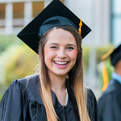 Teen smiling at graduation