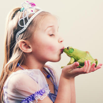 Princess kissing frog