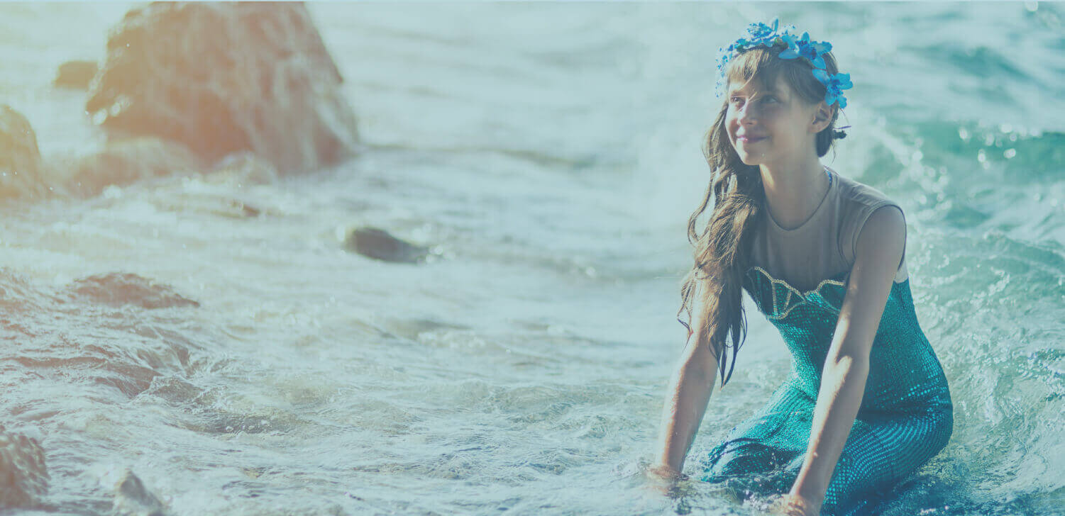 Girl dressed as mermaid