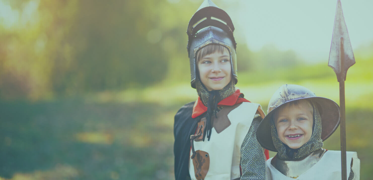 Children dressed as knights