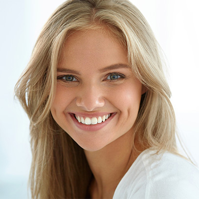 Teen girl with white teeth