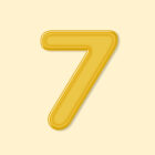 A yellow number 7 to indicate age 7 when a child should have an orthodontic consultation
