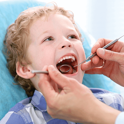 boy at the dentist