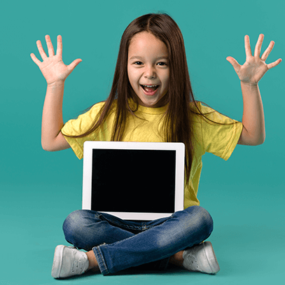 girl holding up her hands